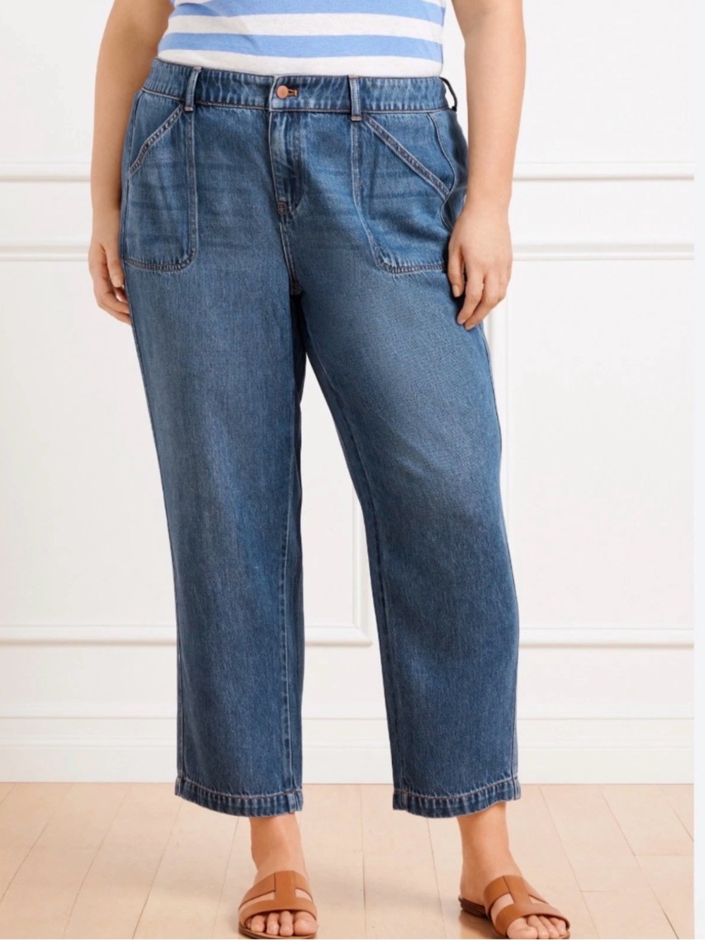 Talbots Jeans Women Size 4P Petite Summer Weight Straight Leg Ankle - Picture 9 of 9